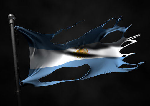 tattered argentinean  flag