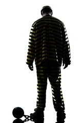 man prisoner criminal with chain ball