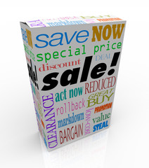 Sale Product Box Words Discount Save Money Package