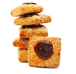 stack of cookies isolated on white background