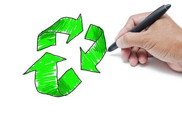 Green recycle drawing