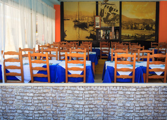 Restaurant tables in Baska