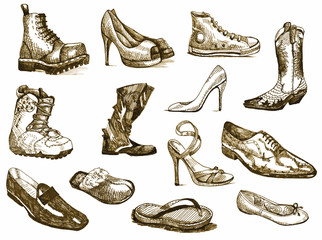 shoes of dreams - hand drawings converted into vector