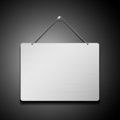 Empty stainless steel with chain, vector illustration