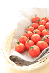 freshness cherry tomato from Japan on bamboo basket