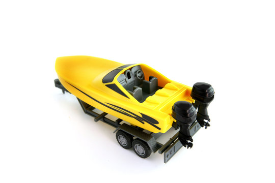 Toy speedboat and trailer