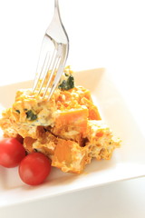 Freshness pumpkin salad served with cherry tomato