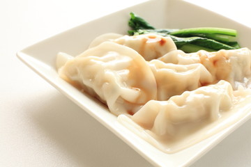 Chinese cuisine, dumpling Gyoza on square dish