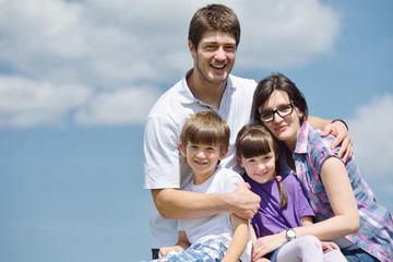 happy young family have fun outdoors