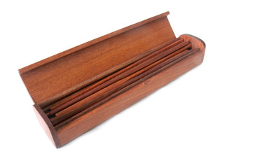 wood chopsticks in wood box