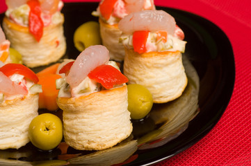 Seafood vol au vents