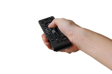 a remote controller in a hand