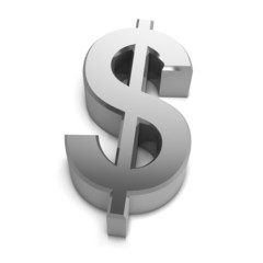 3d Silver Dollar symbol top  view