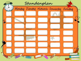 Schuleinf&uuml;hrung, Stundenplan Illustration