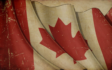 Canada Flag Old Paper