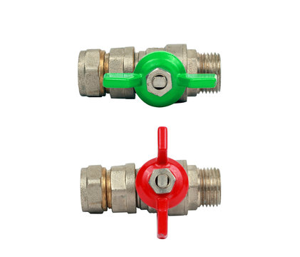 two Water ball valves isolated