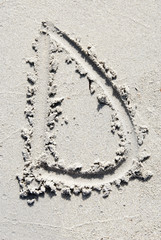 Sand beach alphabet: letter D