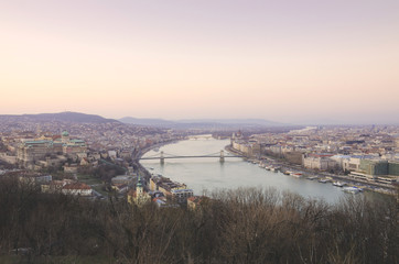 view of Budapest in evening, Hungary