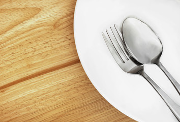 plate with spoon and fork