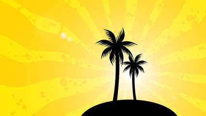 Background sobre o ver&atilde;o - palmeiras e sol