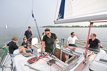 Sailing on the IJsselmeer in the Netherlands