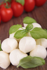 mozzarella ball with tomato