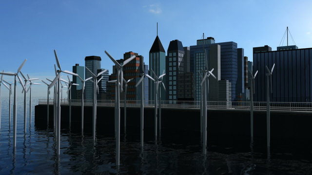 Digital CG Future City Green Energy