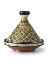 Traditional decorated  Moroccan tagine