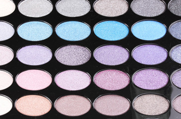 Bright eye shadows close-up