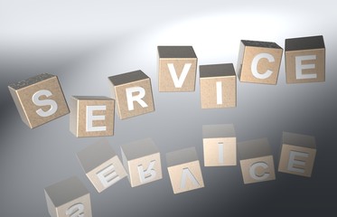 3D Fallende Wuerfel - SERVICE X