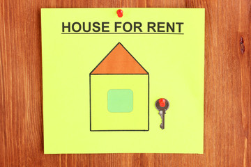 poster about renting the house with the key
