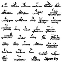 sports black icons