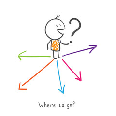 Where to go? Man chooses where to go. - 43500221