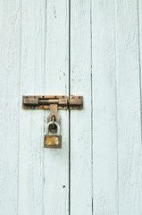 locked door with key