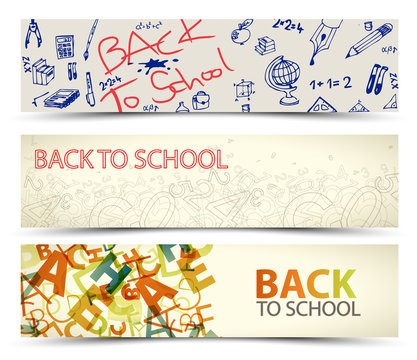 Back to School vector banners