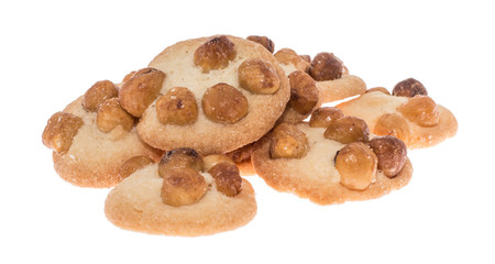 Heap of Cookies topped with Hazelnuts