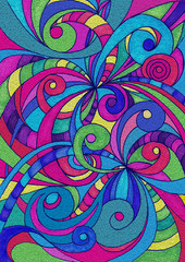 Drawing floral abstract background