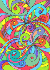 Drawing floral abstract background