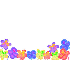 Color flowers in watercolor hand painted, isolated