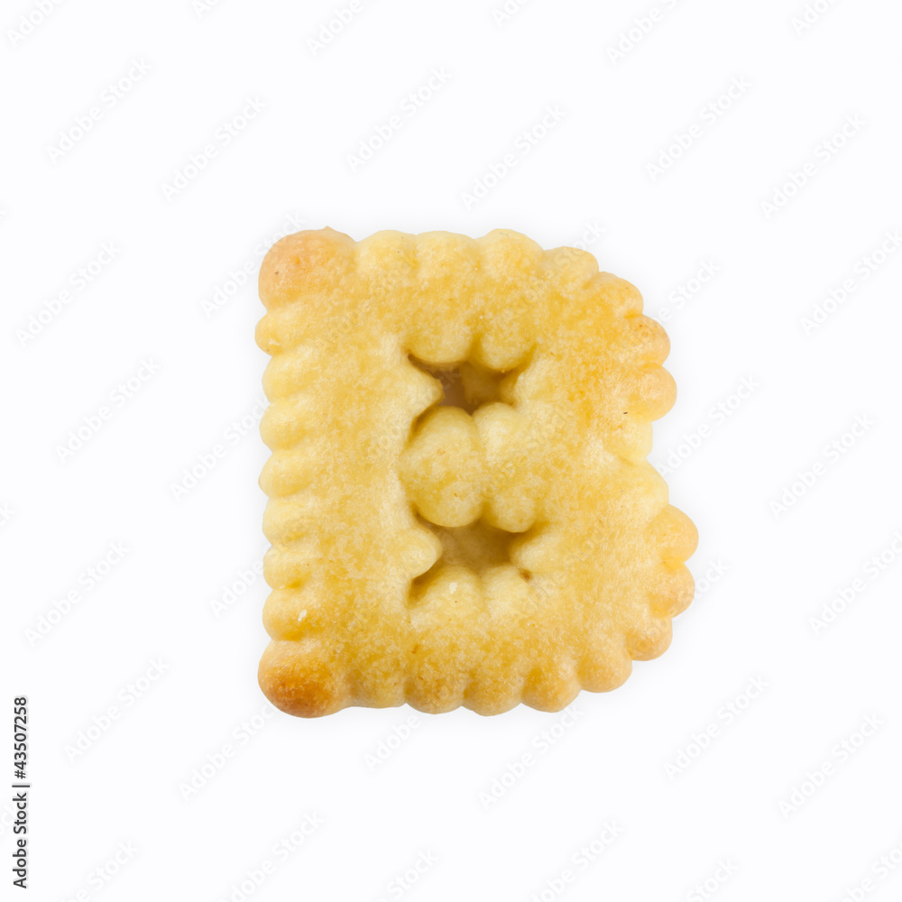 Poster b-shape cracker in the form of alphabet