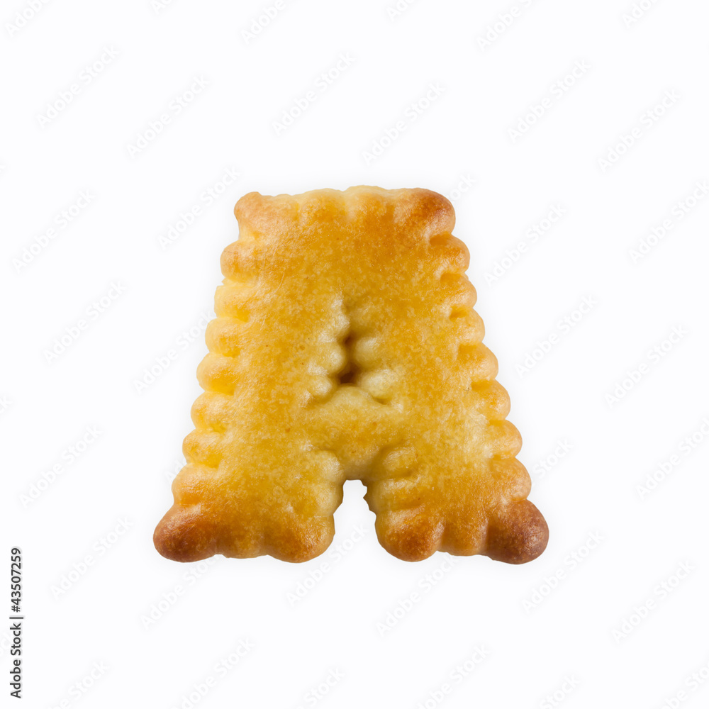 Poster a-shape cracker in the form of alphabet