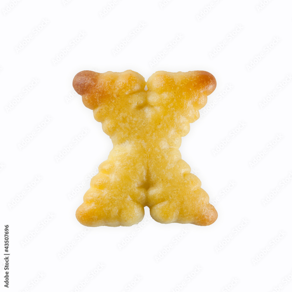 Poster x-shape cracker in the form of alphabet