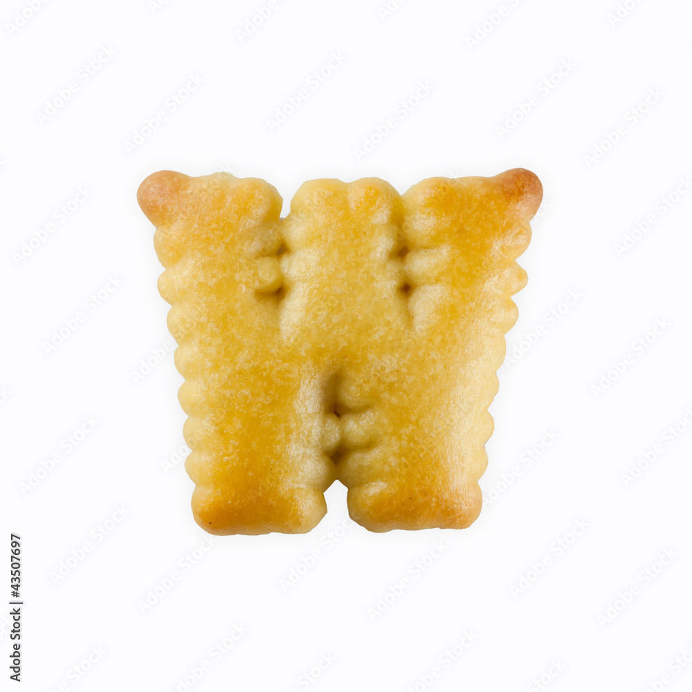 Poster w-shape cracker in the form of alphabet