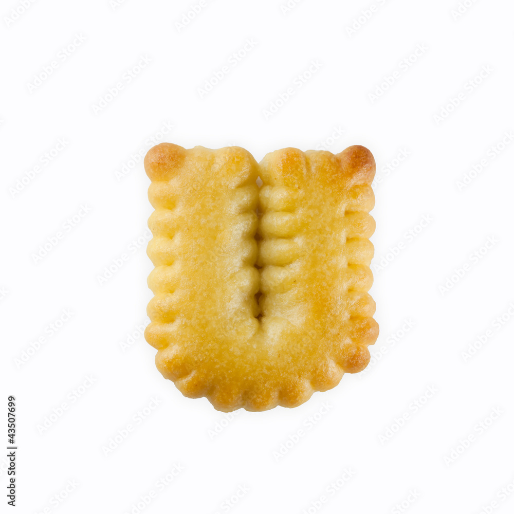 Poster u-shape cracker in the form of alphabet