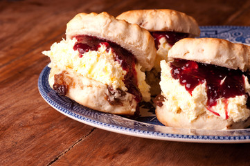 Three scones on the plate