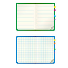 Two exercise book in a cage and a line