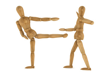Wooden Dummies in Sparring