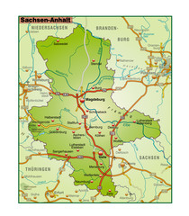 Sachsen-Anhalt mit Nachbarländern