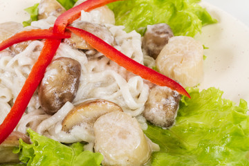Popular Japanese Dish, with scallops and mushrooms