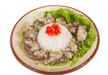 Rice and pork japanese style